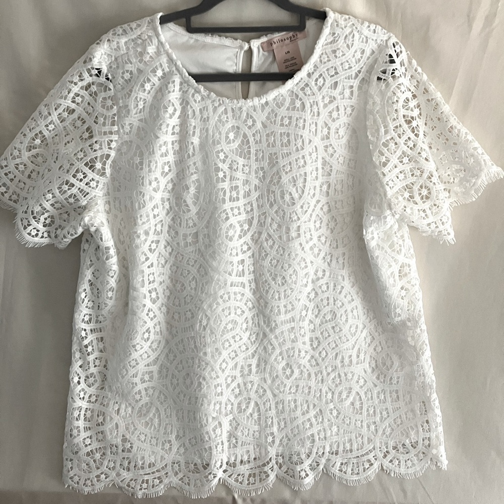 Philosophy top in white